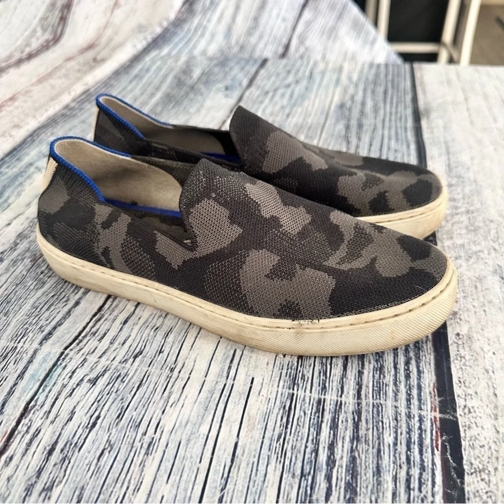 Rothy’s Gray Camo Slip on Sneakers